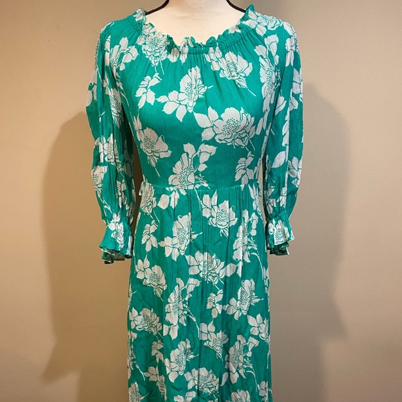 Vintage Vera Mont Paris Green Floral Maxi Dress - Picture 3 of 16